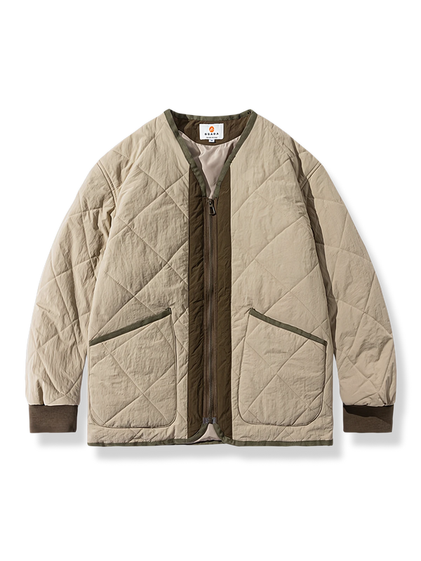 PARDON | No-collar quilted padded jacket