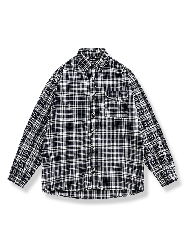 PESSOA | Men's Navy Check Classic Shirt