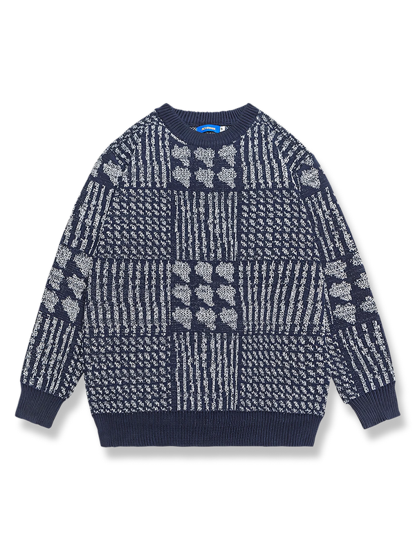 PESSOA | Jacquard crew neck knit sweater