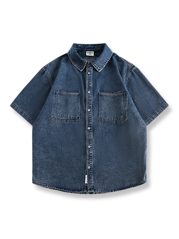 Denim short sleeve shirt