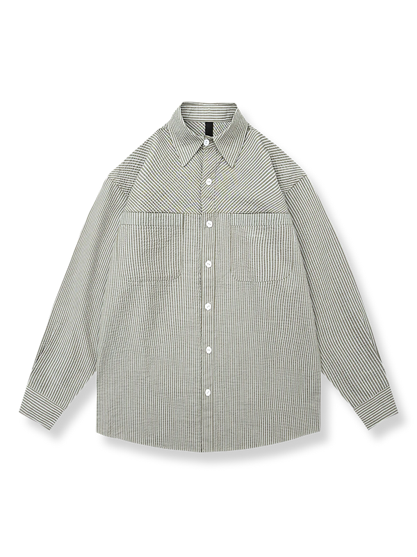 PARDON | Two-tone striped cotton shirt