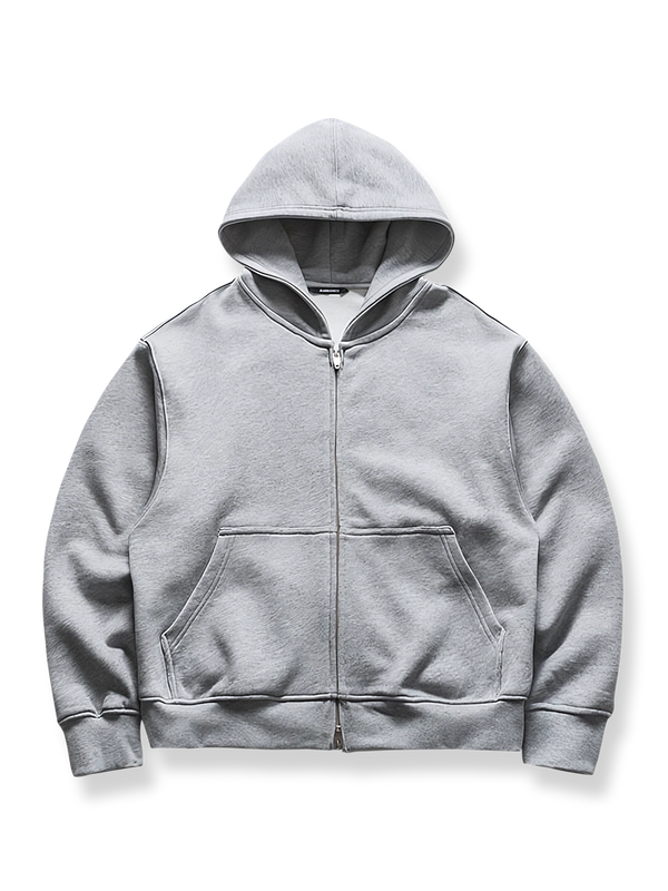 Plain full zip hoodie available in two colors