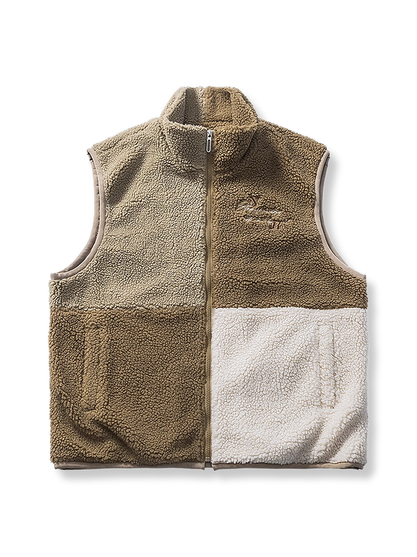 PESSOA | Embroidered detail stand-up collar vest