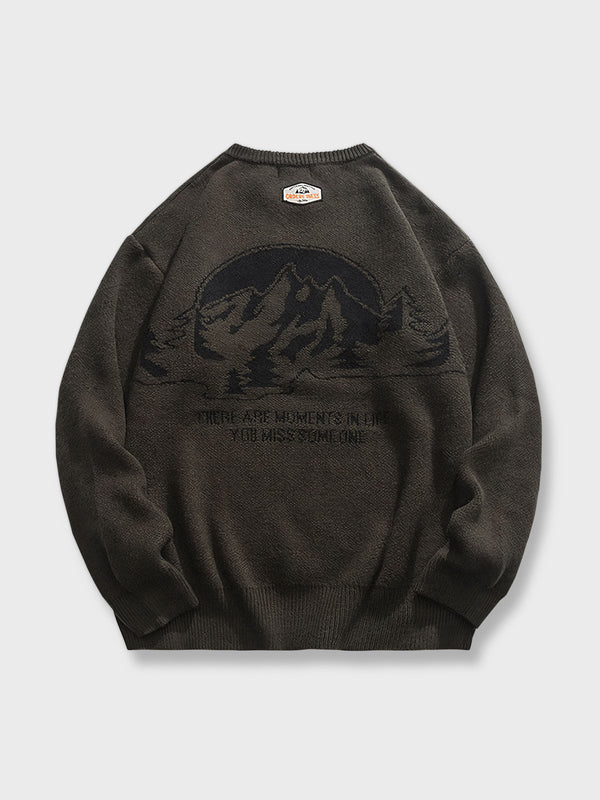 Mountain Scenery Outdoor Acrylic Sweater