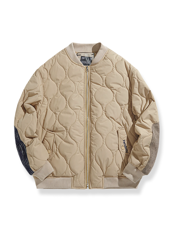 PARDON | Elbow patch quilted padded jacket