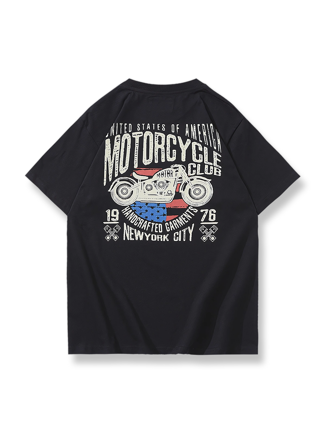 バイカーレタープリントTシャツの正面展示