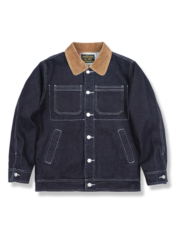 PESSOA | Corduroy collar multi-pocket jacket