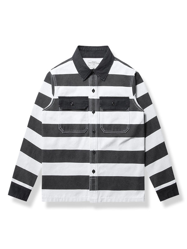 PESSOA | Prisoner Stripe 16oz Heavyweight Jacket