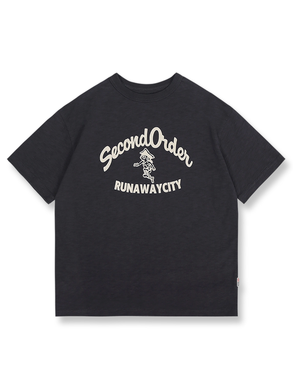 RUNAWAYCITYヴィンテージオーバーサイズ ドロップショルダー パイピングTシャツ正面展示