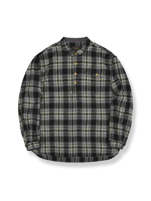 PESSOA | Checked wool blend pullover shirt