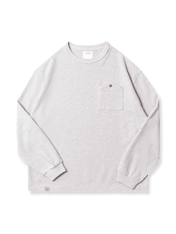 PESSOA | 340G Waffle Pattern Sweatshirt with Pocket