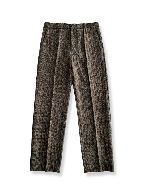 Wool straight leg pants