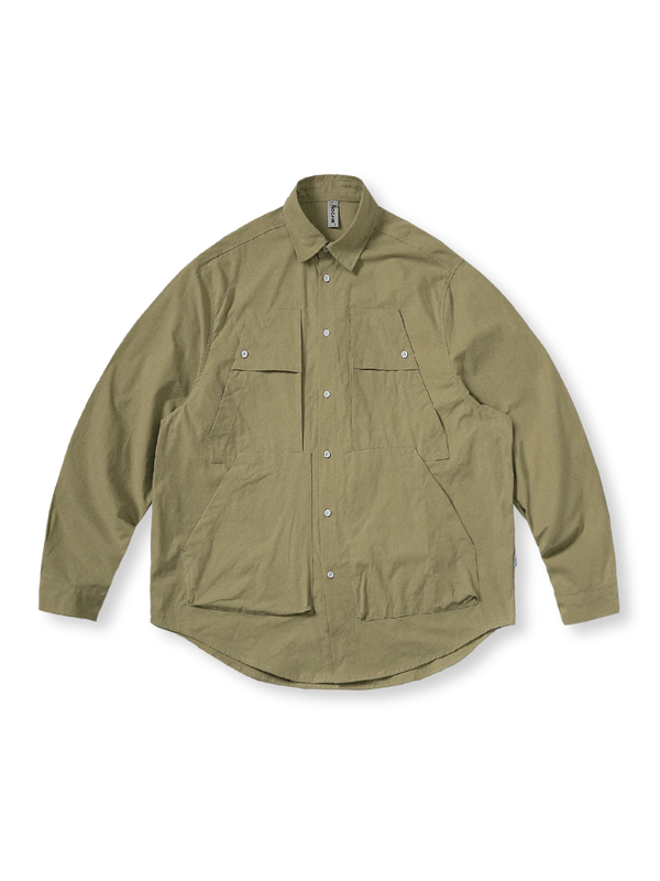 Multi-pocket cotton shirt