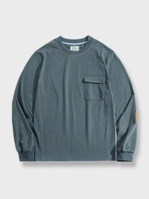 Velour switching pure long sleeve sweatshirt