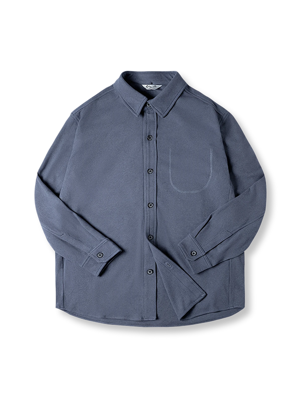 Lightly brushed U-stitch work shirt