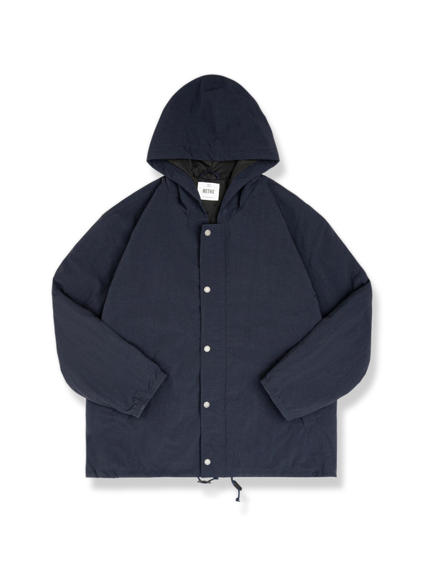 Navy hooded padded jacket