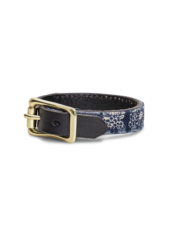 Boro patchwork leather bangle