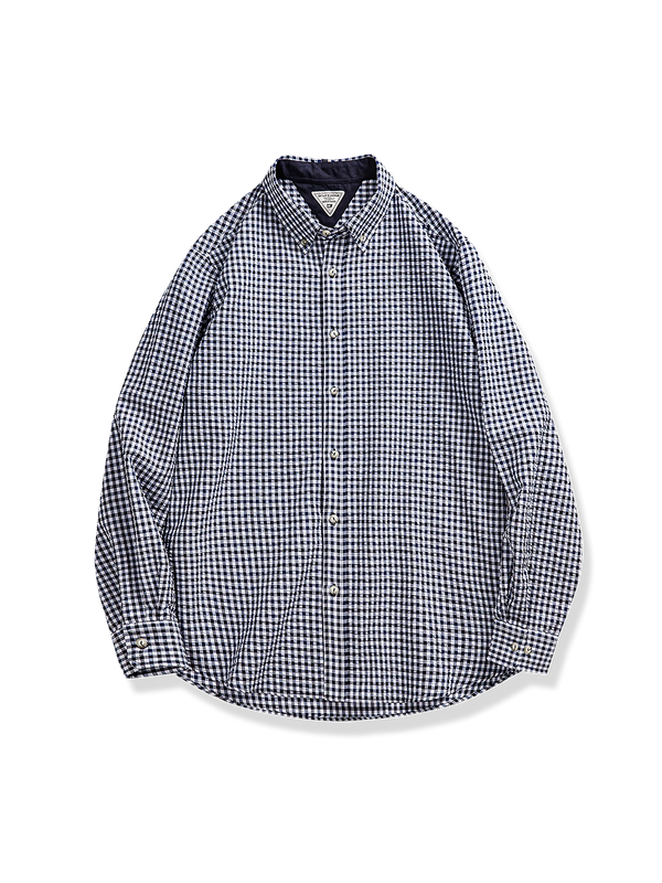 Ivy check pattern non-iron bubble shirt