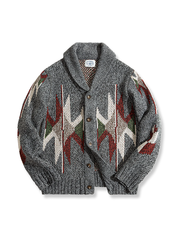 Navajo shawl collar sweater