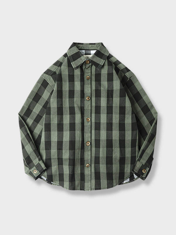 Coarse diagonal check pattern shirt jacket