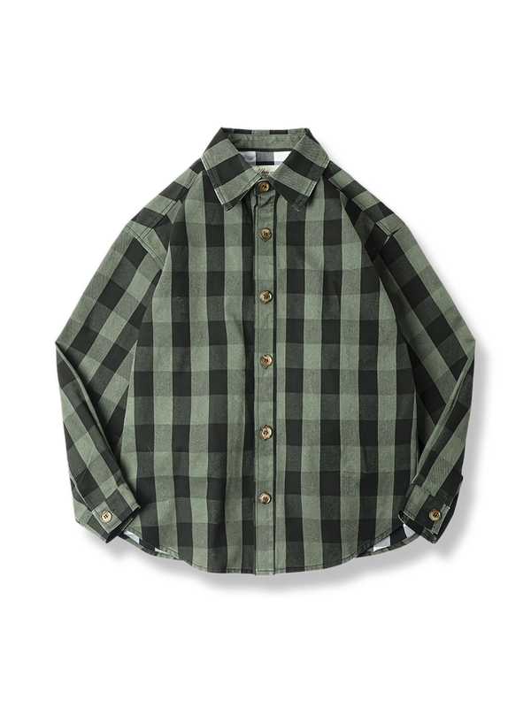 Coarse diagonal check pattern shirt jacket