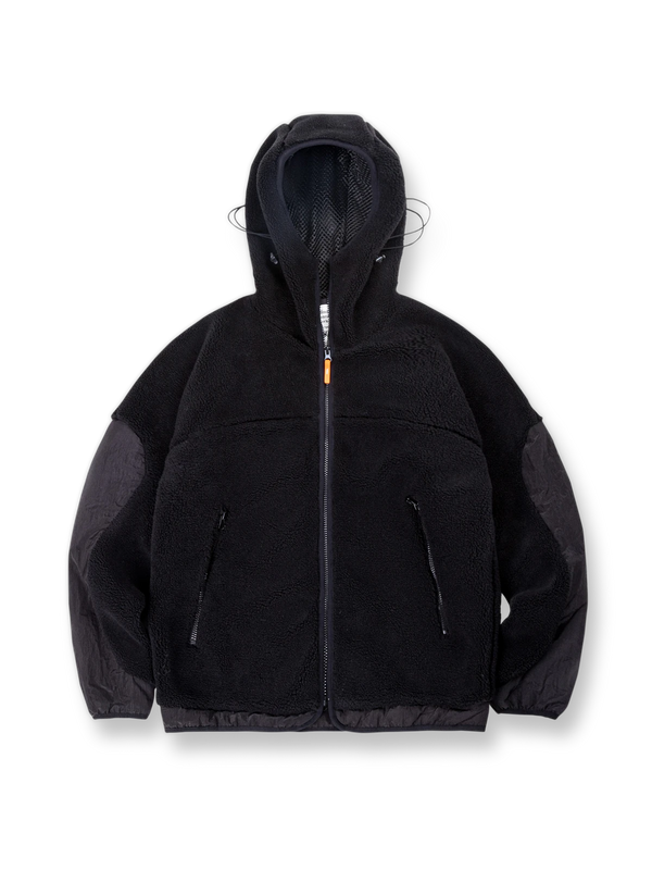 PESSOA | Hooded patchwork fleece lined padded jacket