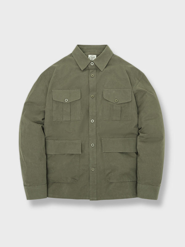 Multi-pocket twill shirt