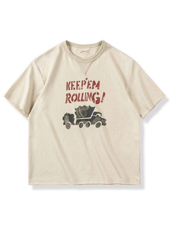 "KEEP'EM ROLLONG" printed T-shirt