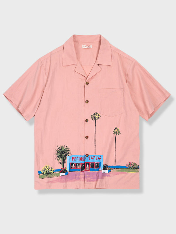 Pink oil painting print shirt