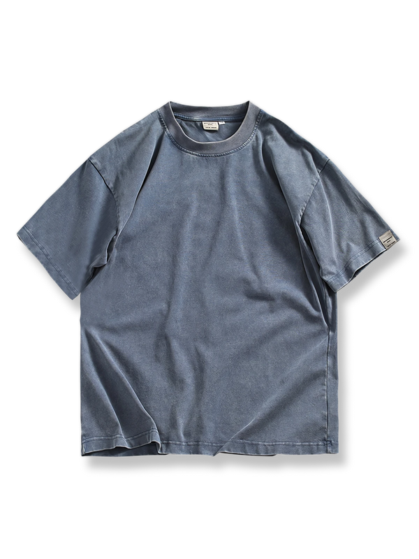 Drop shoulder heavy short T-shirt