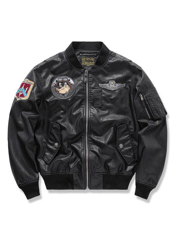 Air Porco | MA-1 leather flight jacket "biker"