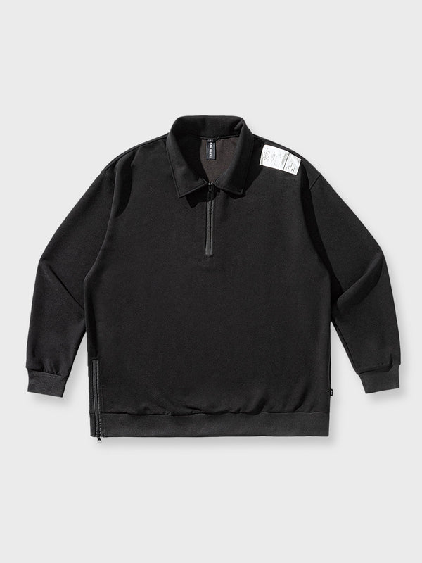 Half-zip sweatshirt with tag decoration