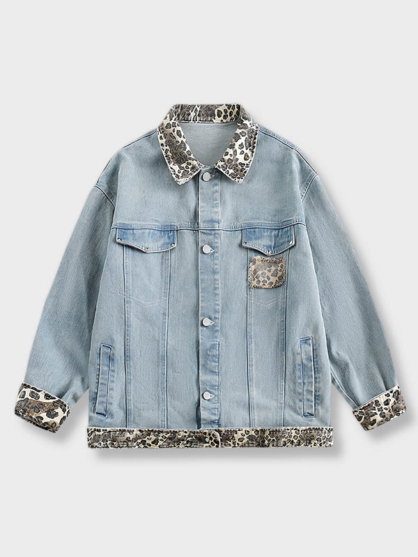 leopard print denim jacket