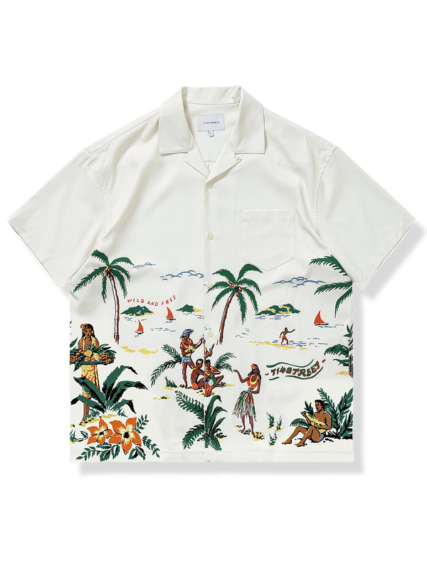 Palm Tree Beach Aloha Shirt