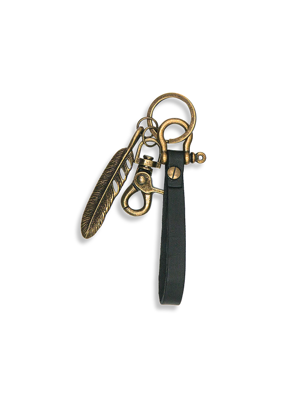 PESSOA | Leather Feather Keychain