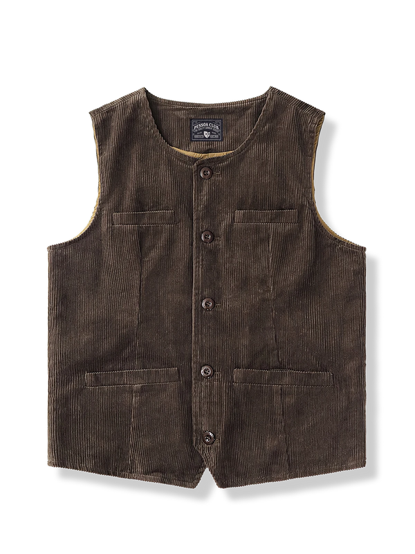 Corduroy multi-pocket vest