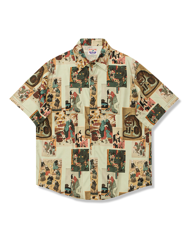 Ukiyo-e print short-sleeve shirt