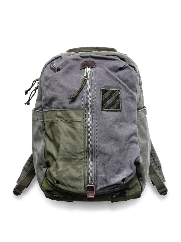 Patchwork canvas backpack