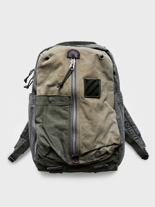 Patchwork canvas backpack