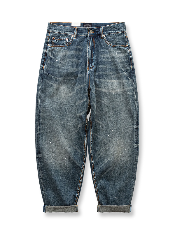 Damaged patch dyed denim pants