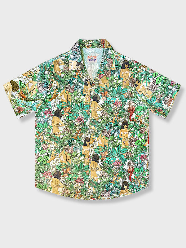 Magical Forest and Girl Aloha Shirt