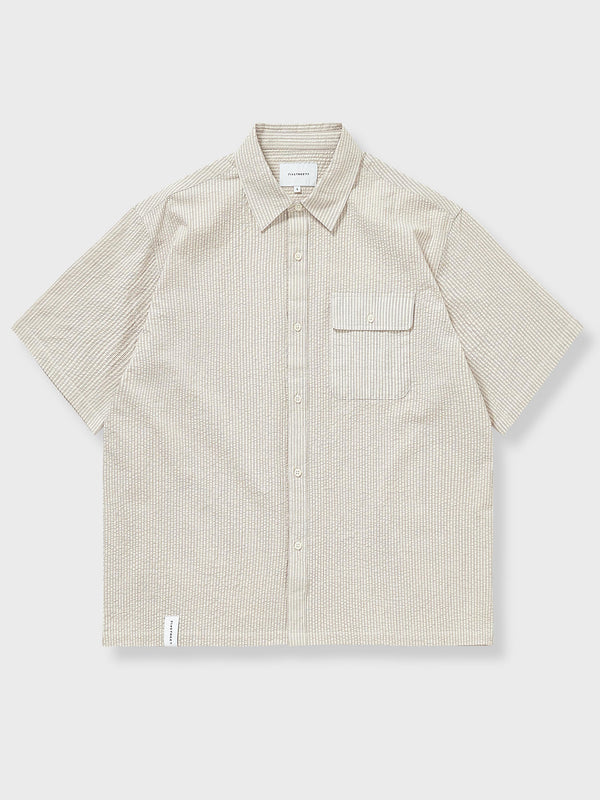 Seersucker striped short sleeve shirt