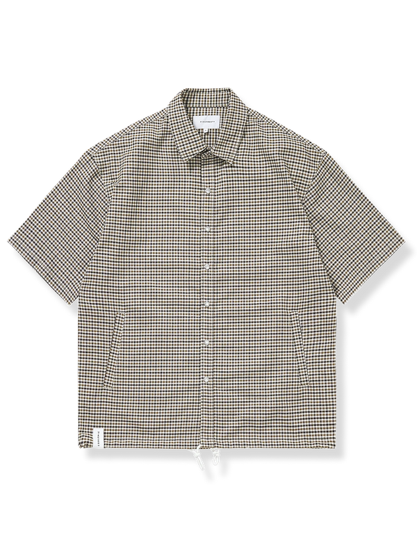 PARDON | Houndstooth shirt with drawstring