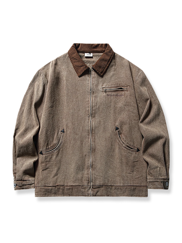 Corduroy collar contrast jacket