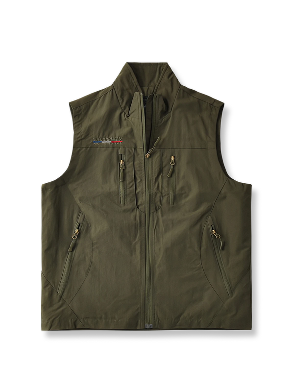 PESSOA | Embroidered stand-up collar vest in 6 colors