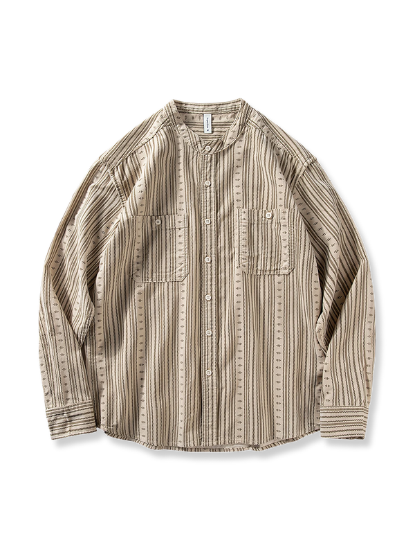 Striped corduroy long sleeve shirt