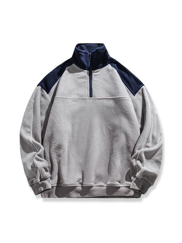 PARDON | 2-color fleece half-zip sweatshirt