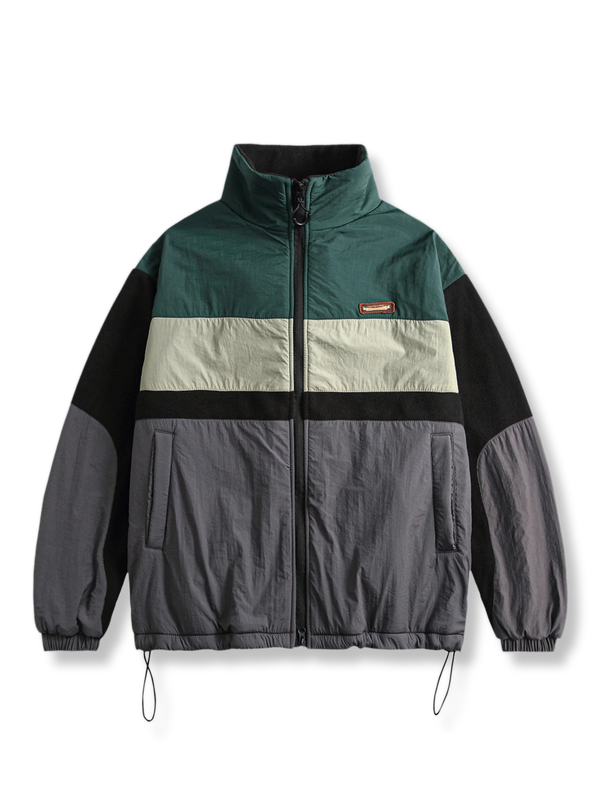 Fleece-lined color block jacket