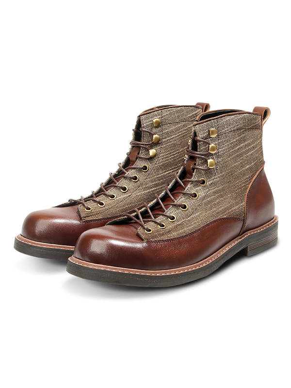 Parata | High-cut cowhide boots in a combination of different materials