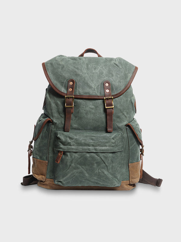 Waxed canvas vintage style backpack